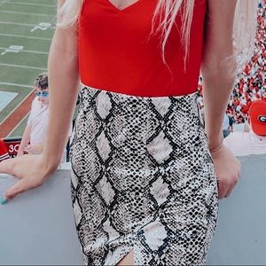 Snakeskin Mini Skirt